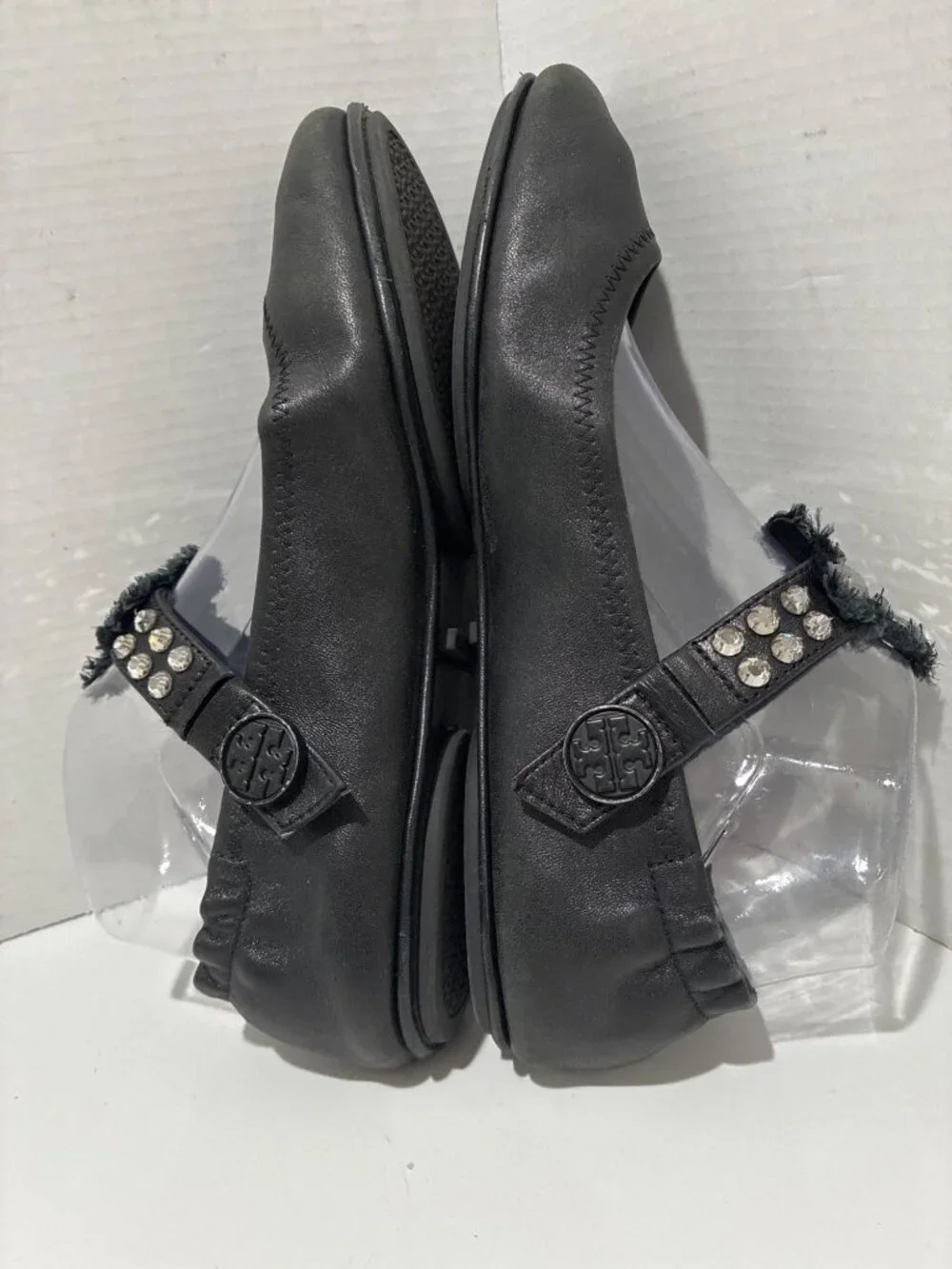 Tory Burch Minnie Reva Ballet Flats Embellished Convertible Strap 8.5 Ballerina